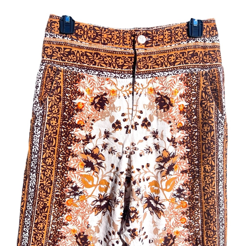 Anthropologie Floral Printed Linen Joggers Pants Boho Size 4 - Picture 7 of 9